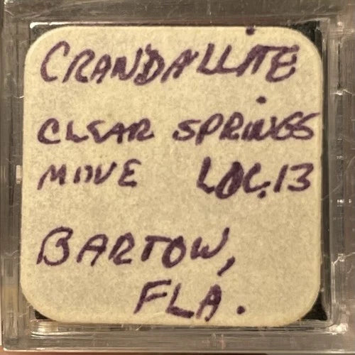 Crandallite Crystal Micro Clear Springs Mine Loc 13 Bartow FLORIDA USA