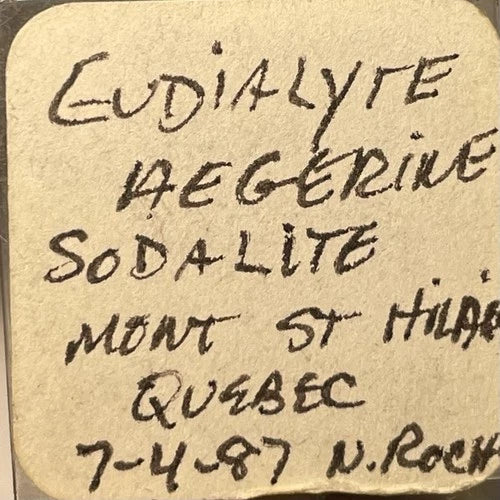 Eudialyte & Sodalite Crystal Micro Mont St Hilaire Quebec CANADA 1987