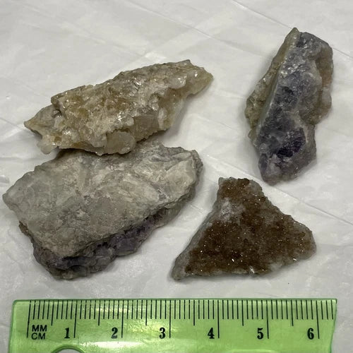 Fluorapatite & Fairfieldite Crystals Foote Mine NORTH CAROLINA USA 40g Lot Of 4