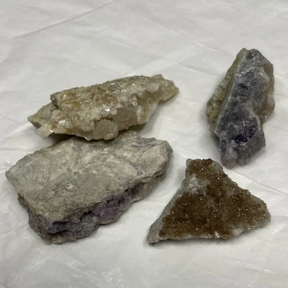 Fluorapatite & Fairfieldite Crystals Foote Mine NORTH CAROLINA USA 40g Lot Of 4