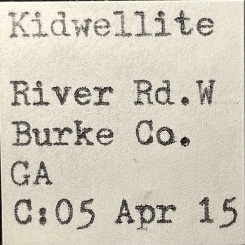 Kidwellite Crystal Micro River Rd Burke Co GEORGIA USA