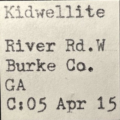 Kidwellite Crystal Micro River Rd Burke Co GEORGIA USA