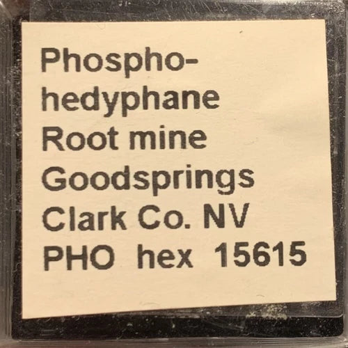 Phosphohedyphane Crystal Micro Root Mine Goodsprings Clark Co NEVADA USA