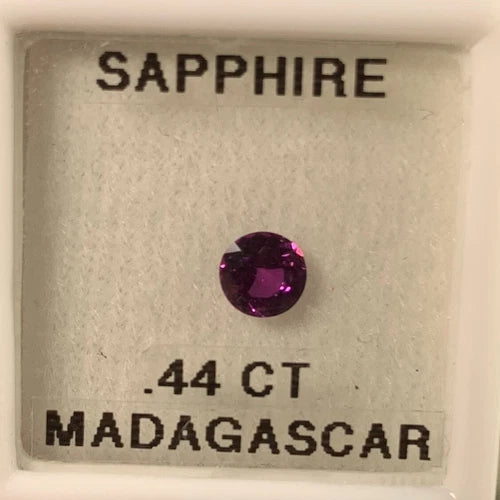Natural Round Pink Purple Sapphire MADAGASCAR 0.44ct 4.7mm
