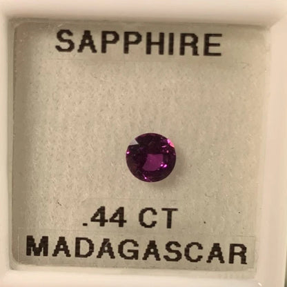 Natural Round Pink Purple Sapphire MADAGASCAR 0.44ct 4.7mm